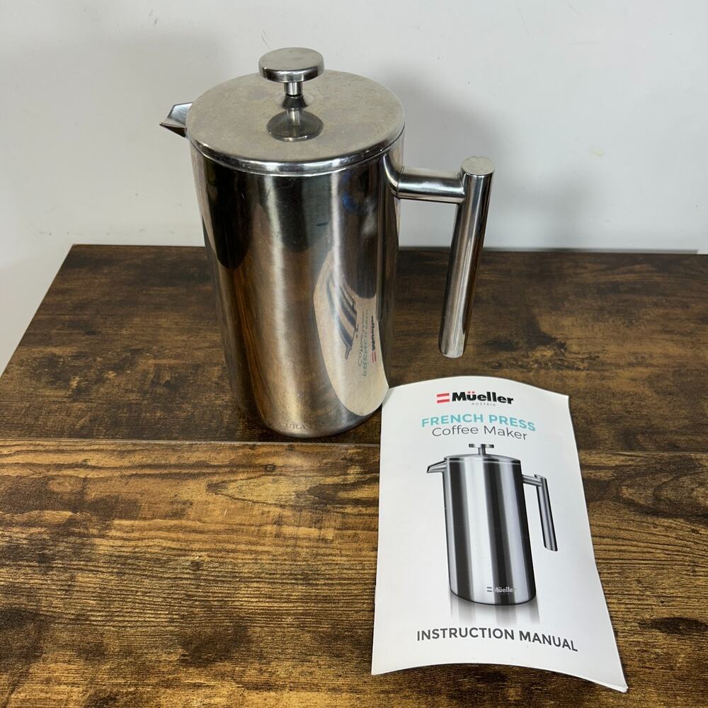 Mueller French Press Coffee Maker 8 C 34 oz 1 L Stainless Steel Double Insulated